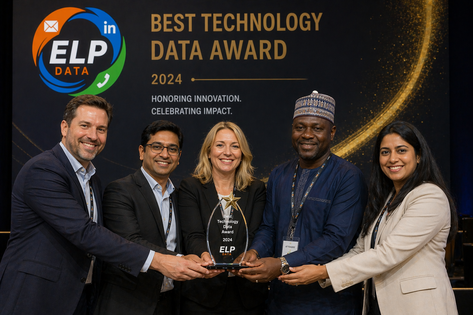 ELP Data team receiving Best Technology Data Award 2024